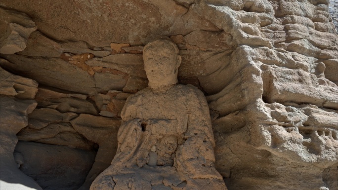 A scenic view of Datong Quhui Temple Stone Statue Mound