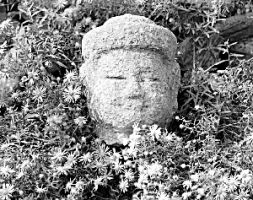 A scenic view of Datong Quhui Temple Stone Statue Mound