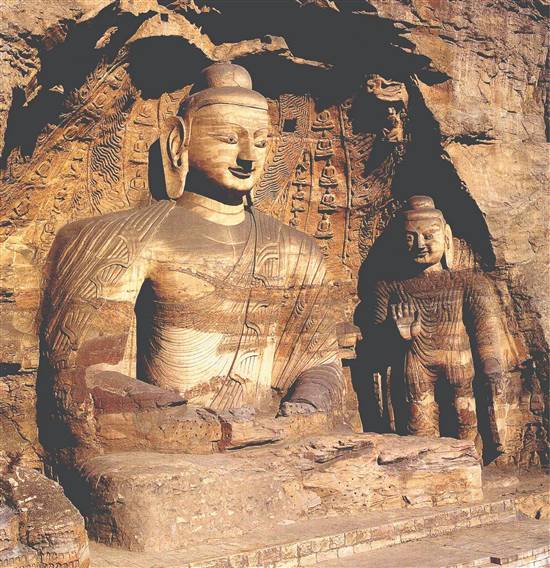 A scenic view of Datong Yungang Grottoes