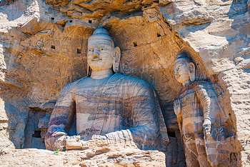 A scenic view of Datong Yungang Grottoes