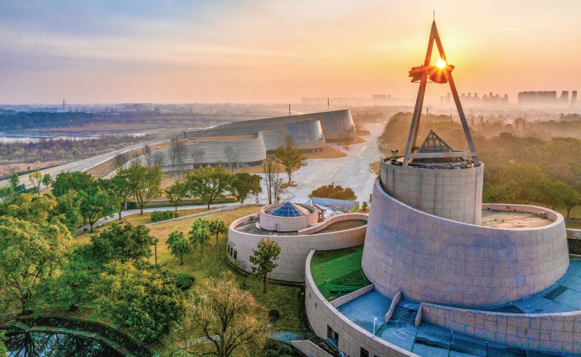 A scenic view of Deyang Sanxingdui Yizhi