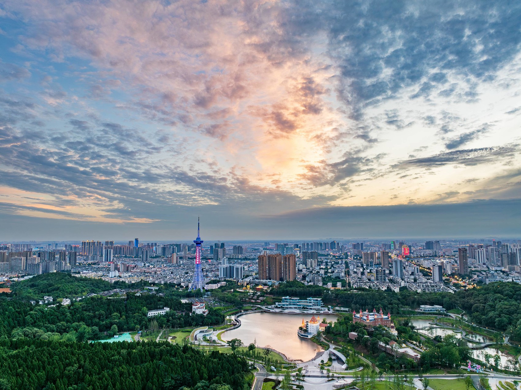 A scenic view of Deyang Zhongjiang Beita