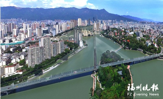 A scenic view of Fuzhou Longjiangqiao