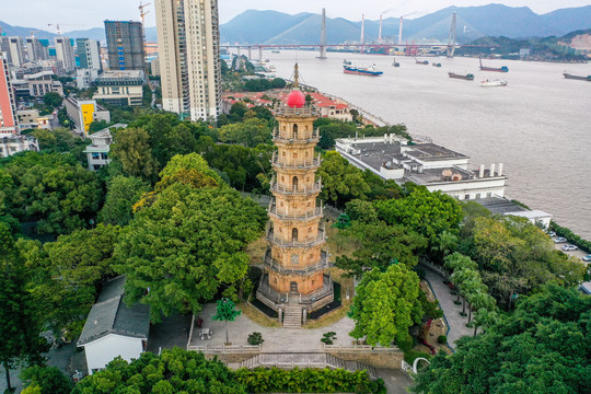 A scenic view of Fuzhou Luoxingta