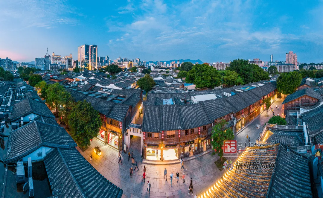 A scenic view of Fuzhou Sanfangqixiang Zhuzifang Jianzhuqun