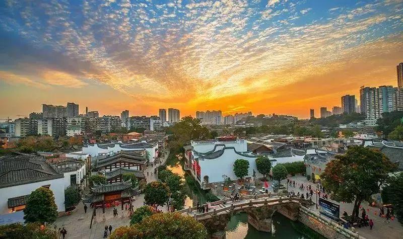 A scenic view of Fuzhou Sanfangqixiang Zhuzifang Jianzhuqun