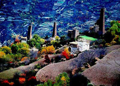 A scenic view of Ganzi Danba Gudiaoqun
