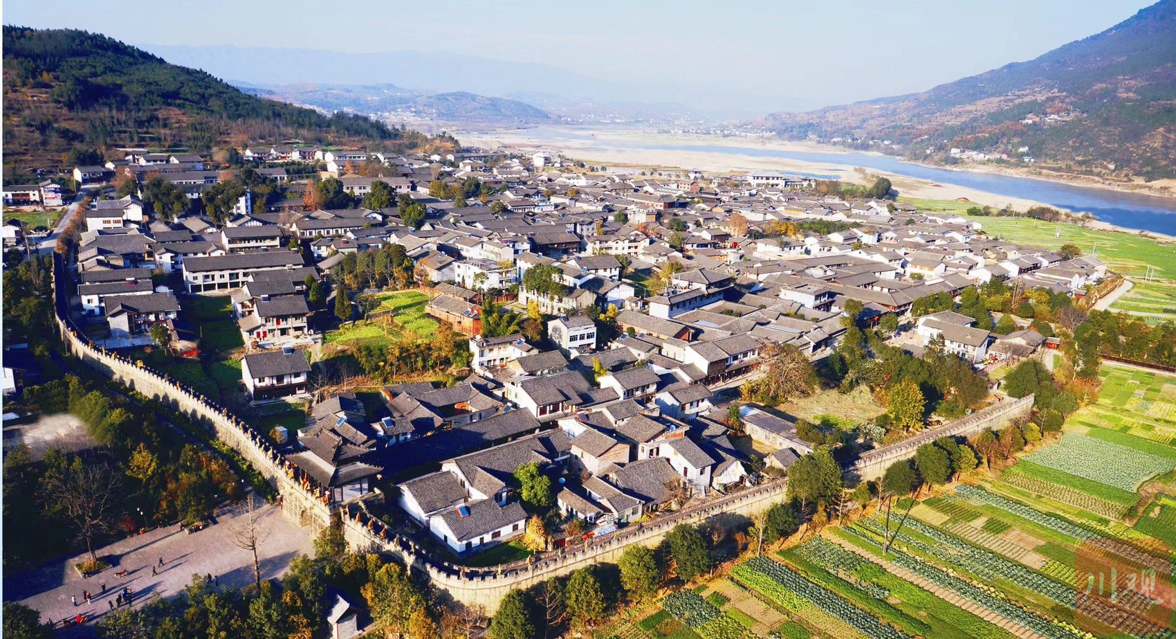 A scenic view of Guangyuan Zhaohua Gucheng