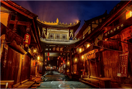 A scenic view of Guangyuan Zhaohua Gucheng