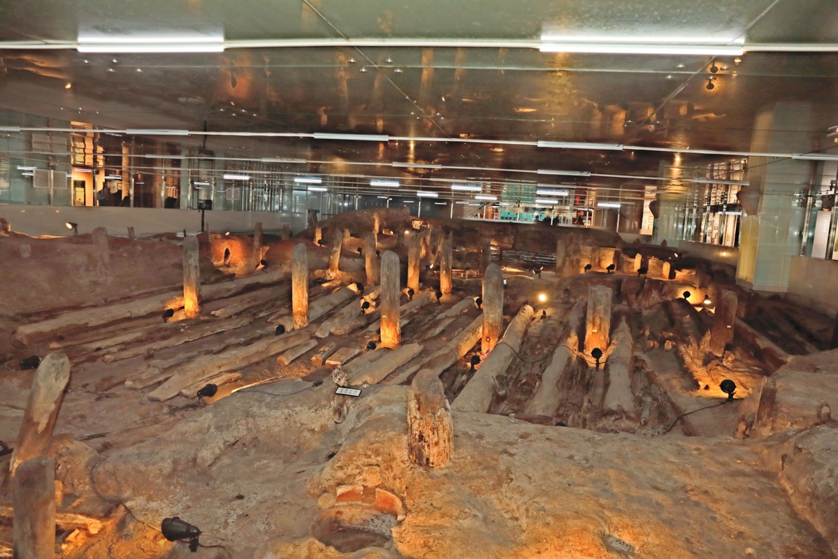 A scenic view of Guangzhou Nanyueguo Mugou Shuizha Yizhi