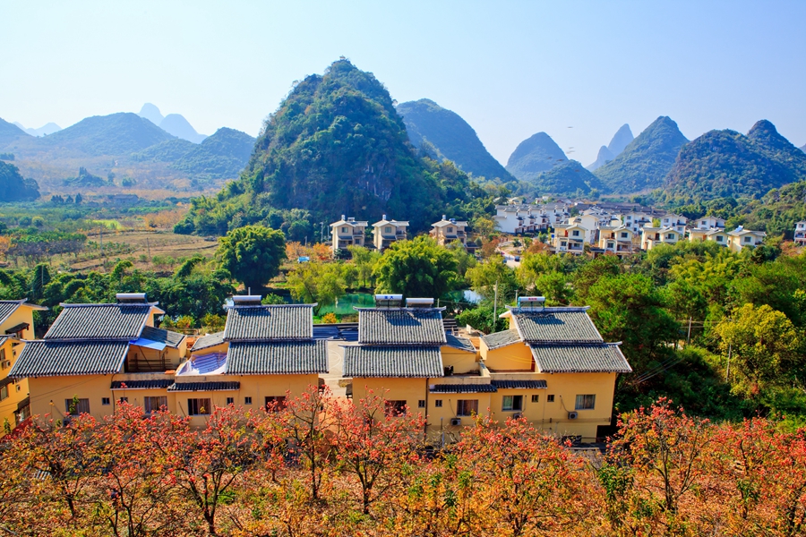 A scenic view of Guilin Gongcheng Gujianzhuqun