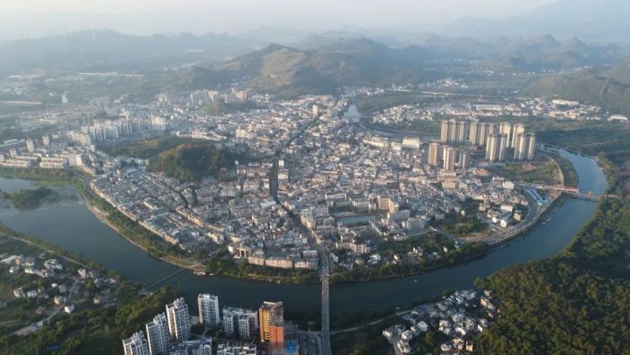 A scenic view of Guilin Gongcheng Gujianzhuqun