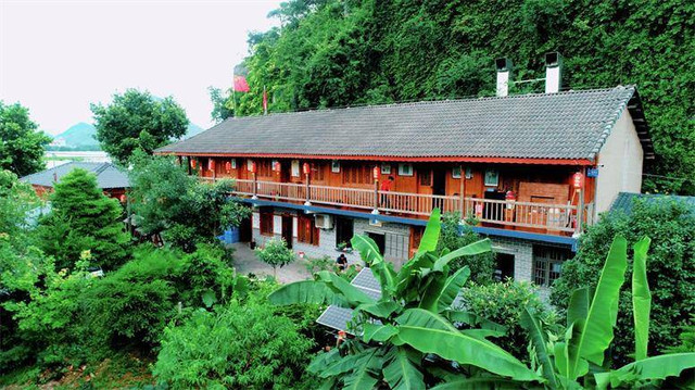 A scenic view of Guilin Lewancun Gujianzhuqun
