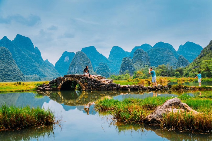 A scenic view of Guilin Lewancun Gujianzhuqun