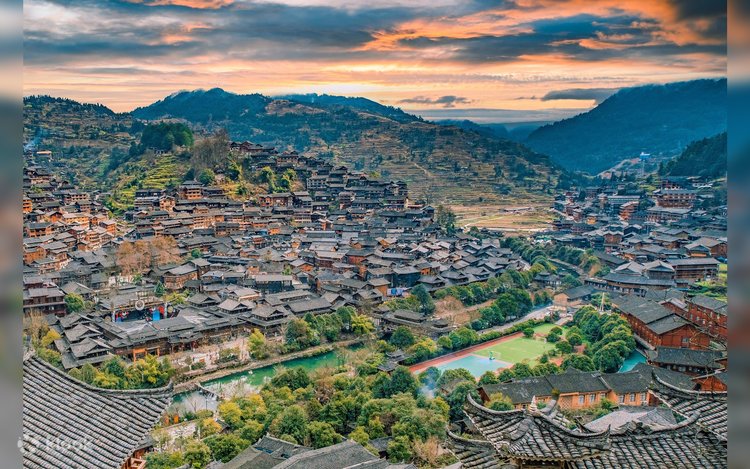 A scenic view of Guiyang Matouzhai Gujianzhuqun