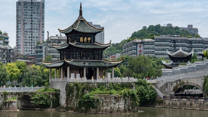A scenic view of Guiyang Matouzhai Gujianzhuqun