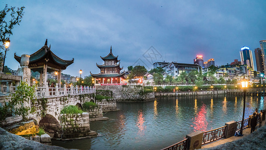 A scenic view of Guiyang Wenchange He Jiaxiulou