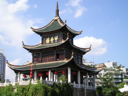 A scenic view of Guiyang Wenchange He Jiaxiulou