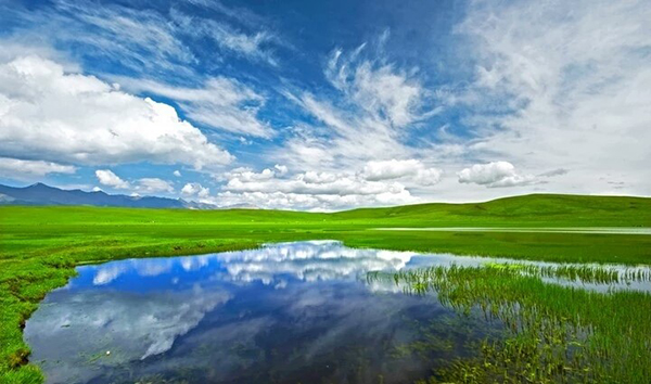 A scenic view of Haibei Menyuan Gucheng