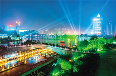A scenic view of Handan Fuyang River West Eight Sluices