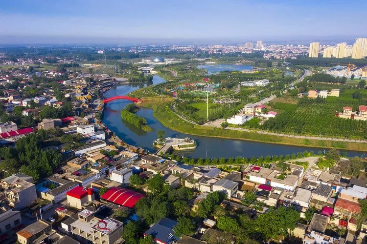 A scenic view of Handan Fuyang River West Eight Sluices