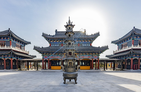 A scenic view of Handan Huangliangmeng Luxian Shrine