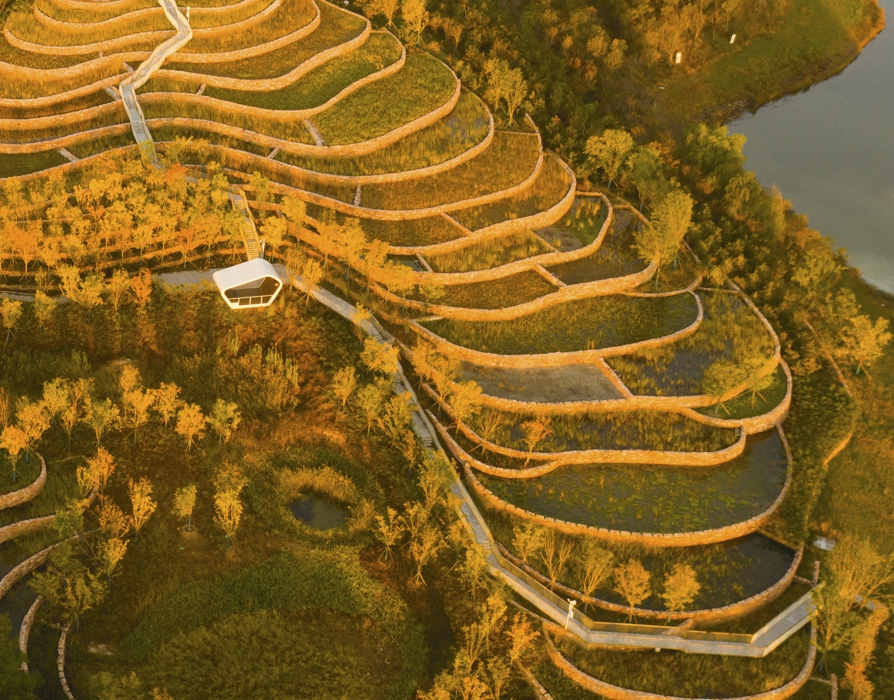 A scenic view of Handan Jiangou Site
