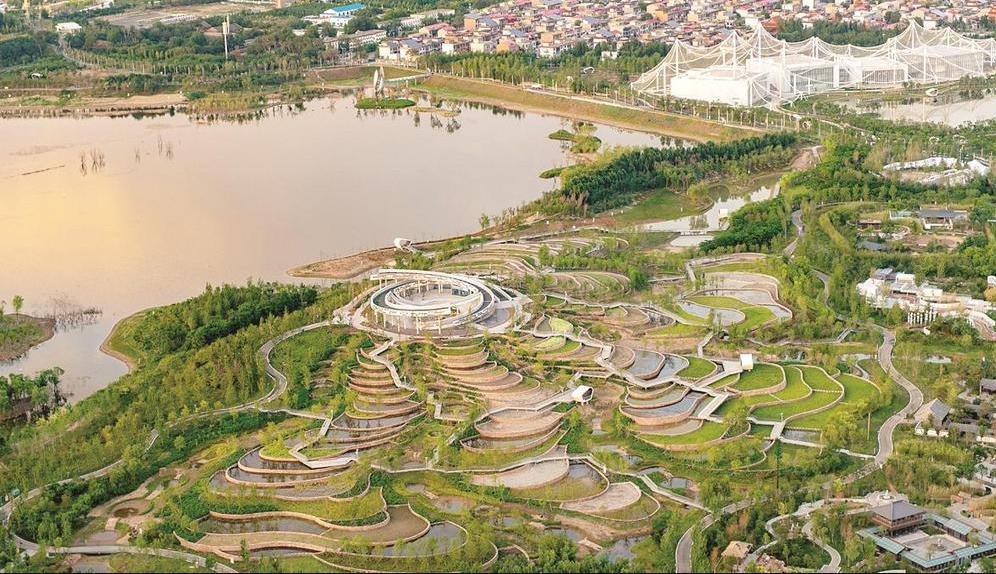 A scenic view of Handan Jiangou Site