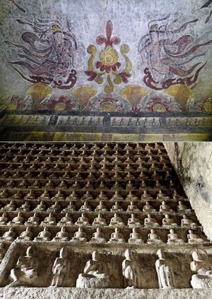 A scenic view of Handan Xiangtangshan Grottoes