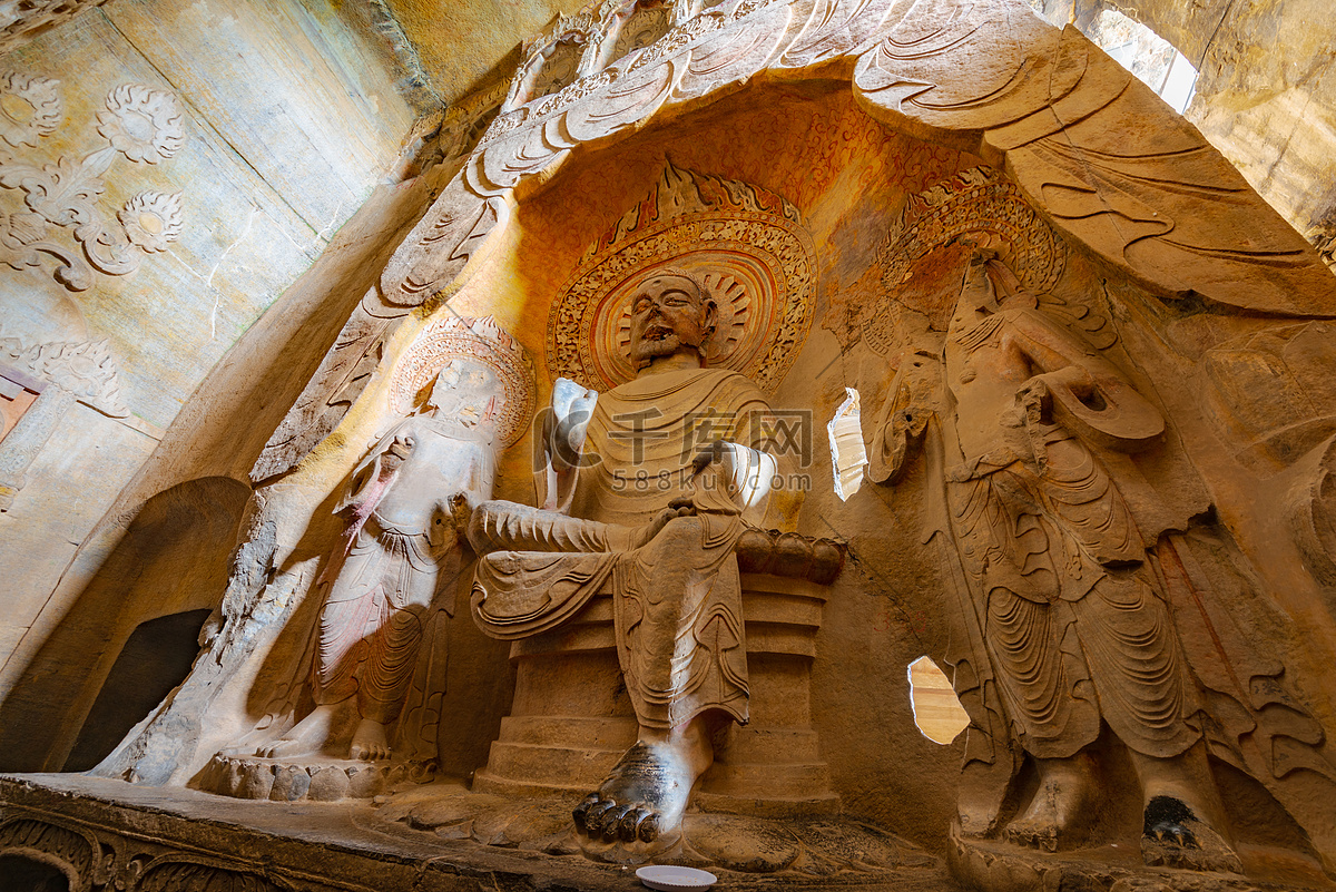 A scenic view of Handan Xiangtangshan Grottoes