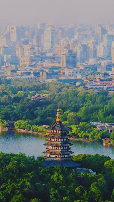 A scenic view of Hangzhou Wenlange