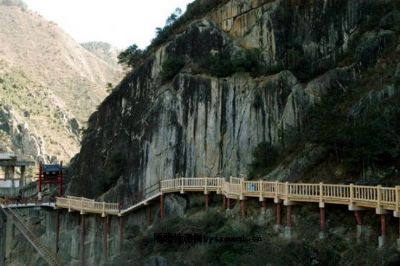 A scenic view of Hanzhong Baoxiedao Shimen And Cliff Carvings