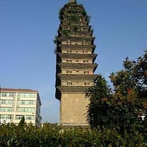 A scenic view of Hanzhong Kaiming Temple Pagoda