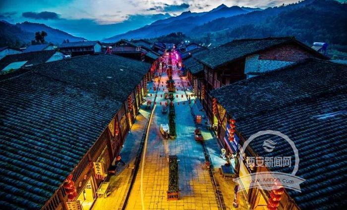 A scenic view of Hanzhong Qingmuchuan Old Street Buildings
