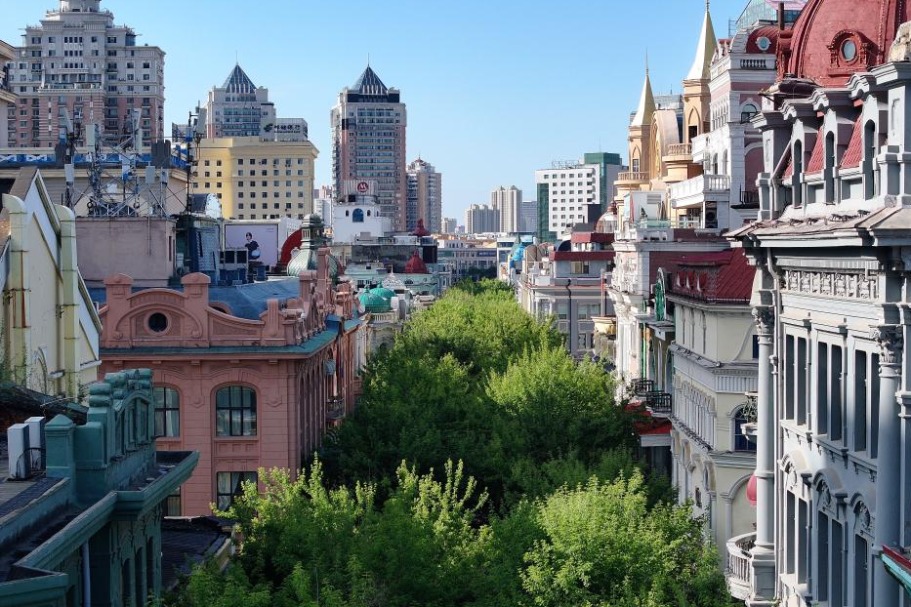 A scenic view of Harbin Yiyuanjie Yihao Oushi Jianzhu