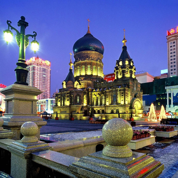 A scenic view of Harbin Yiyuanjie Yihao Oushi Jianzhu