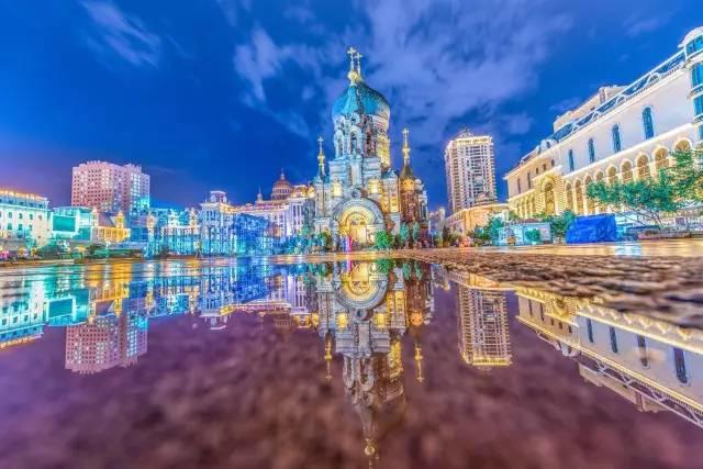 A scenic view of Harbin Yiyuanjie Yihao Oushi Jianzhu