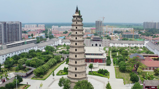 A scenic view of Hengshui Kaifu Temple Relic Pagoda