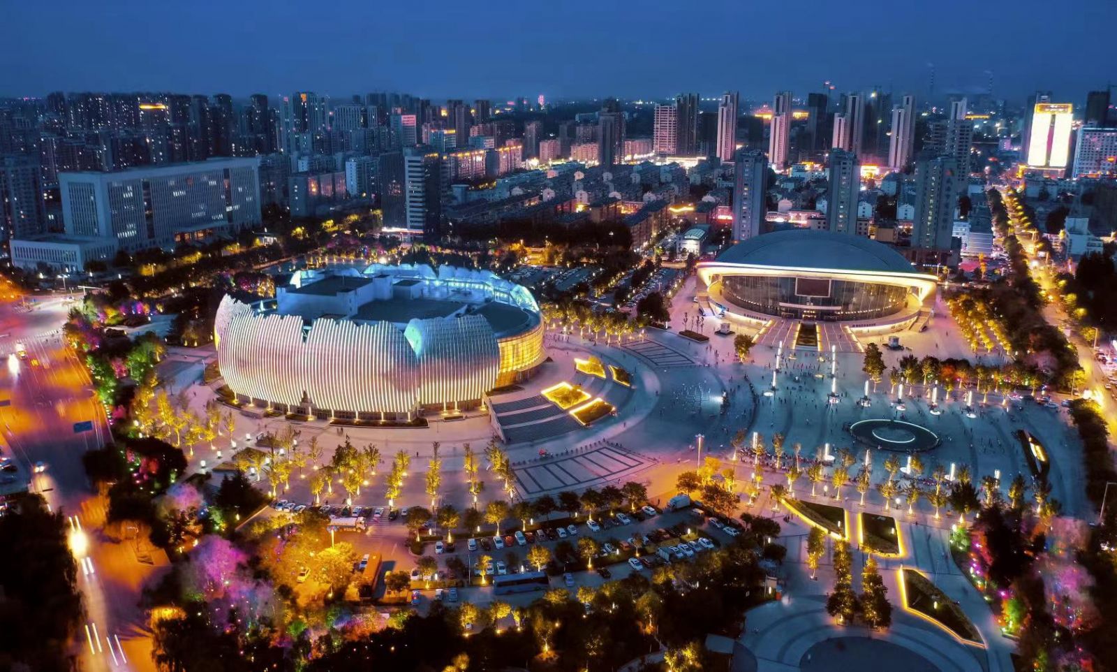 A scenic view of Heze Wohua Ta
