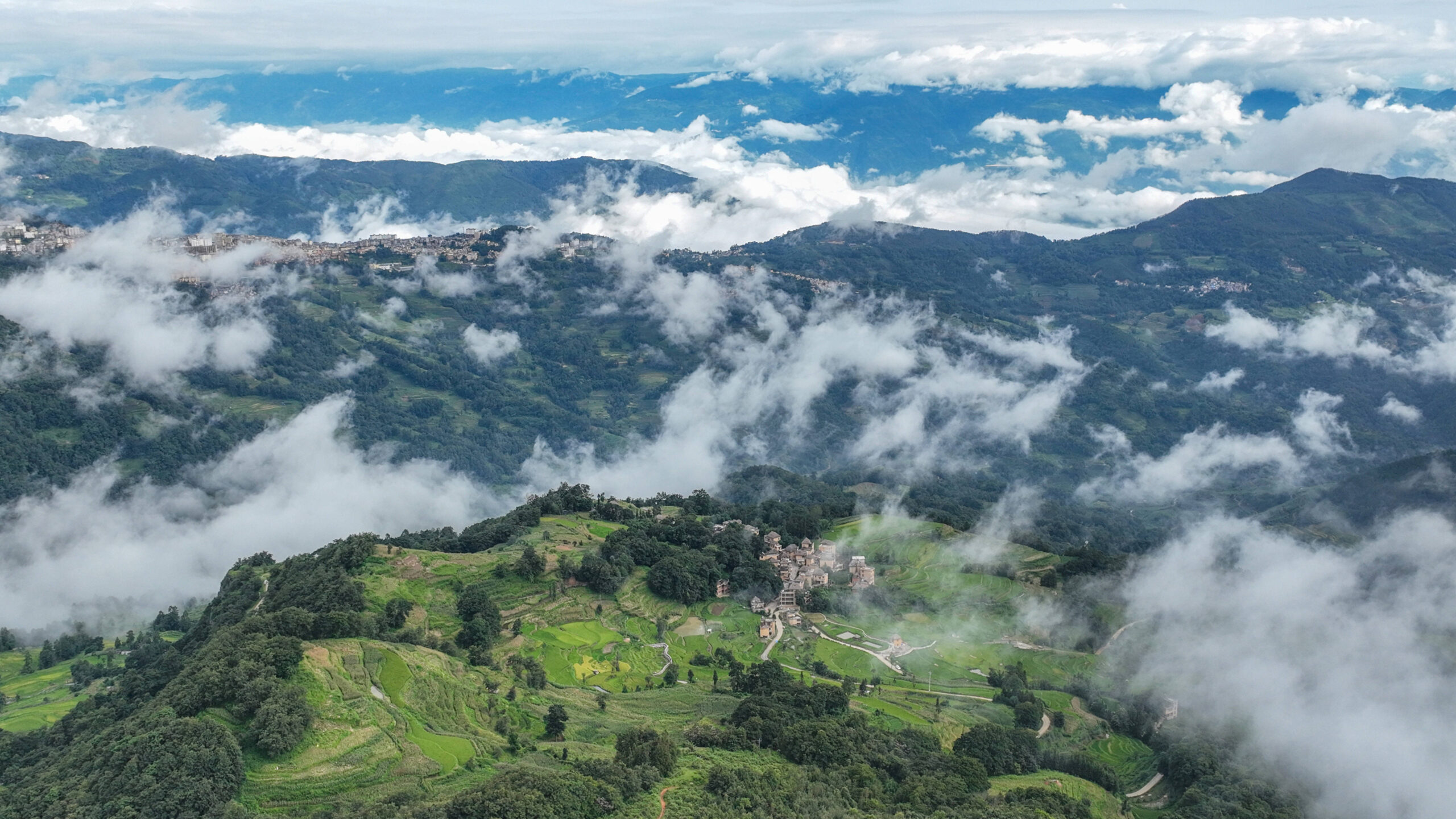 A scenic view of Honghe Hani Titian