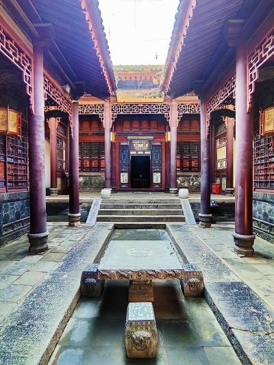 A scenic view of Honghe Jianshui Yuhuangge Ji Chongwenta