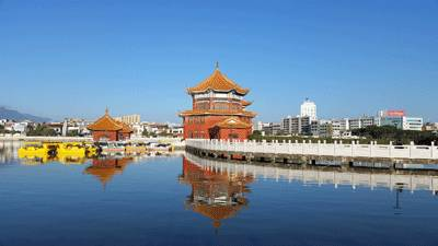 A scenic view of Honghe Mengzi Yuhuangge