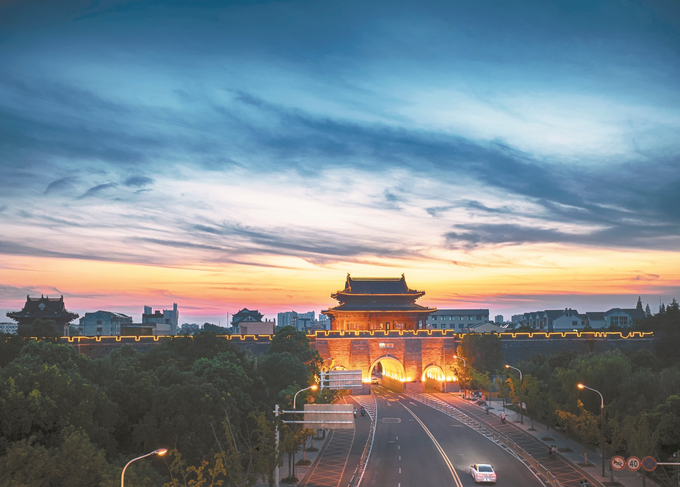 A scenic view of Huaian Qingliangang Yizhi