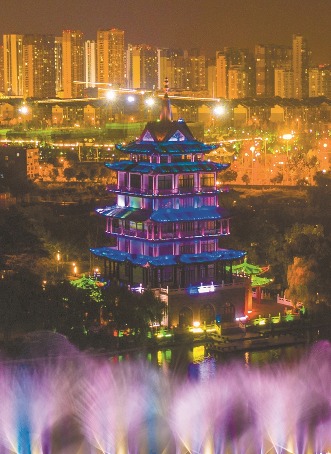 A scenic view of Huaian Qingliangang Yizhi