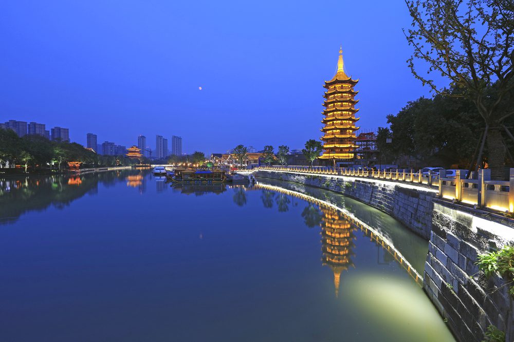 A scenic view of Huaian Yueta