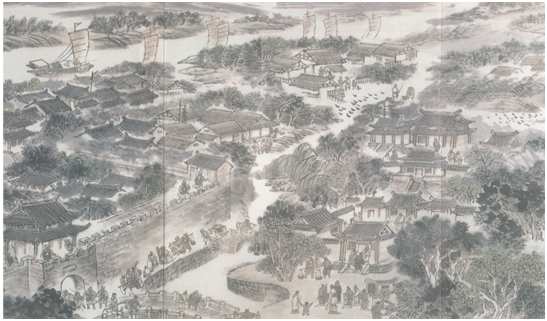A scenic view of Huaibei Dayunhe Suixi Baishancun Gudao