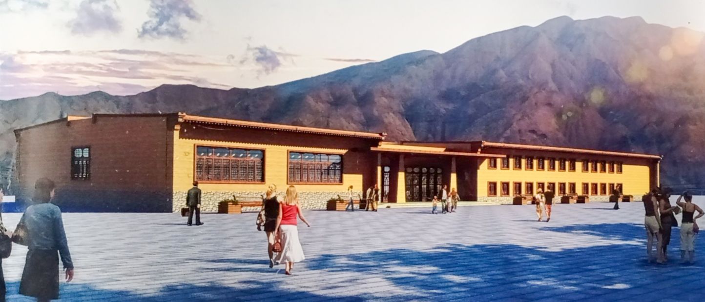 A scenic view of Huangnan Baoan Gutuntian Zhaibao Gujianzhuqun