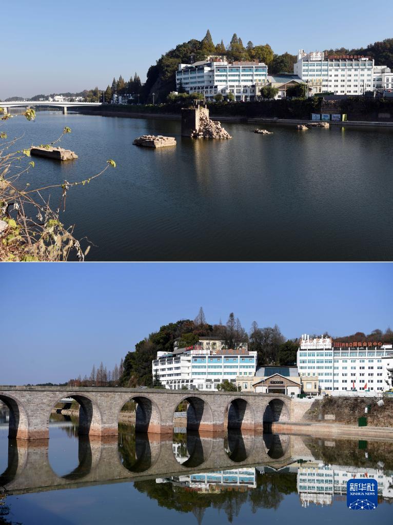 A scenic view of Huangshan Tunxi Zhenhaiqiao