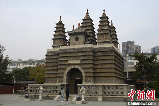 A scenic view of Huhehaote Jingangzuoshelibaota