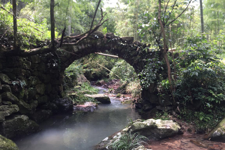 A scenic view of Huzhou Dusongguan He Guyidao